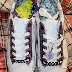 Disney Blue and White Floral Sneakers